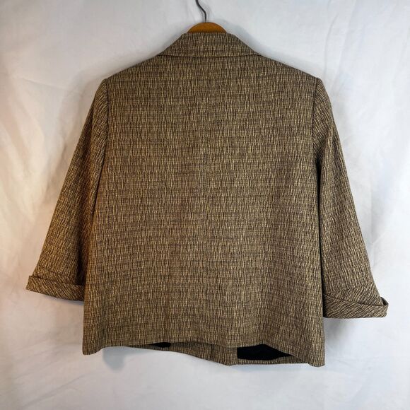 Le Suit Tweed Single Breasted Blazer 1/2 Sleeve Classic Business Career Size 12 - Picture 2 of 9